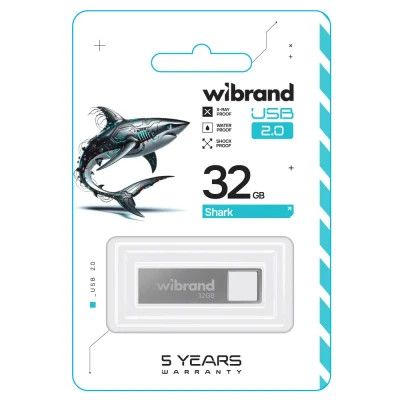 USB Flash Drive 32Gb Wibrand Shark, Silver (WI2.0/SH32U4S) -  2