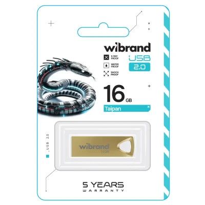 USB Flash Drive 16Gb Wibrand Taipan Gold (WI2.0/TA16U2G) -  2