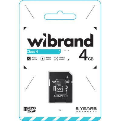   microSDHC, 4Gb, Class4, Wibrand, SD  (WICDC4/4GB-A) -  2