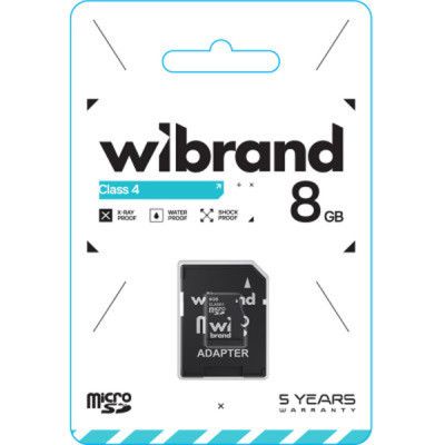   microSDHC, 8Gb, Class 4, Wibrand, SD  (WICDC4/8GB-A) -  2