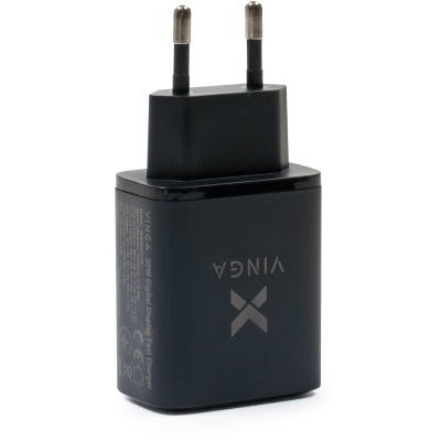   Vinga 2xUSB-C PD30W + USB-A QC30W Display 30W Max (VCR30ACCDB) -  4