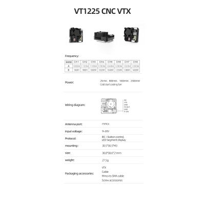  (VTX) Skyzone ATOMRC 2.5W 1.2GHz 16CH (VT1225) -  4