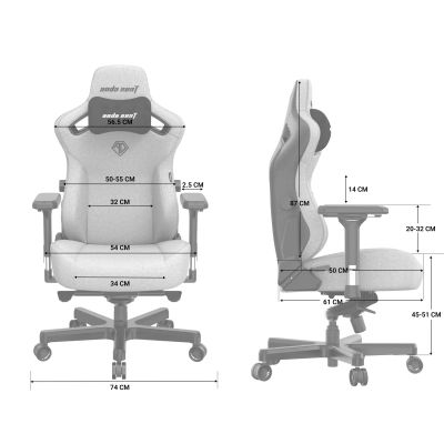   Anda Seat Kaiser 3 Fabric Size L Grey (AD12YDC-L-01-G-PV/F) -  12