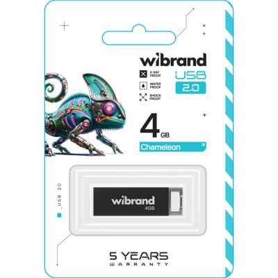 USB   Wibrand 4GB Chameleon Black USB 2.0 (WI2.0/CH4U6B) -  2