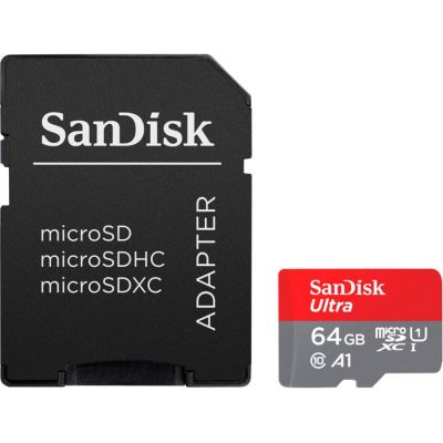  '  ' SanDisk 64GB microSD Class 10 A1 R-140 (SDSQUAB-064G-GN6IA) -  1