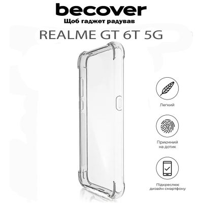     BeCover Anti-Shock Realme GT 6T 5G Clear (711791) -  5