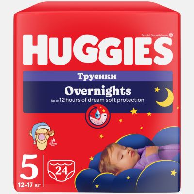  Huggies Overnights Pants  5 12-17  24 . (5029053581095) -  2