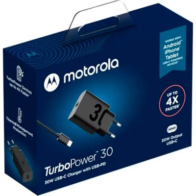   Motorola 30W USB-C + cable 1m C-C (SJMC302) (1060546) -  5