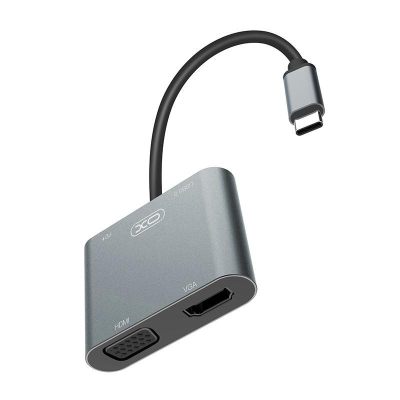  XO 4-in-1 Dock USB-C (HDMI/VGA/USB3.0/USB-C PD) (XO-HUB001SL) -  2