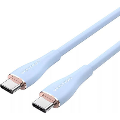   USB-C to USB-C 2.0m USB2.0 100W (20V/5A) Light Blue Silicone Vention (TAWSH) -  1