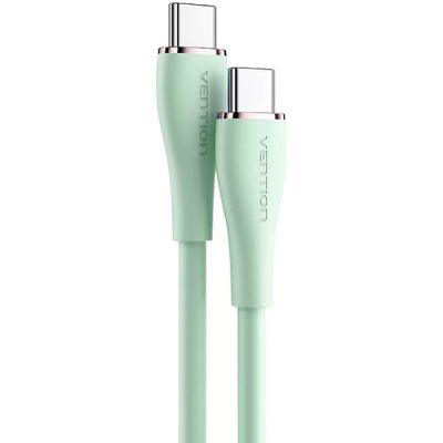   USB-C to USB-C 2.0m USB2.0 100W (20V/5A) Light Green Silicone Vention (TAWGH) -  2