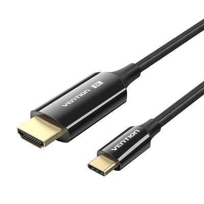   USB-C 3.1 to HDMI 1.8m 8K 60  Zinc Alloy TPE Black Vention (CRCBAC) -  1