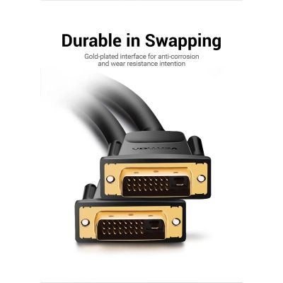   DVI to DVI 24+1pin 1.5m 2K 60Hz Dual Linik Vention (EAABG) -  4