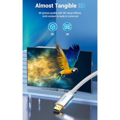   HDMI to HDMI 2.0m V2.0 4K 60Hz Silver Metal Type Vention (AABIH) -  2