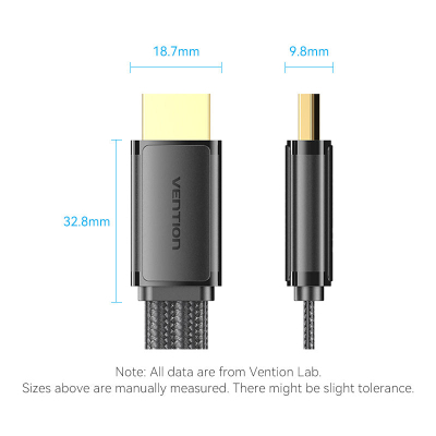   HDMI to HDMI 2.0m V2.1 8K 60Hz flat Vention (ALKBH) -  5