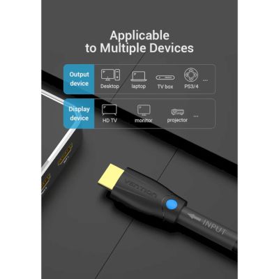   HDMI to HDMI 8.0m V2.0 Engineering 4K 60Hz 18Gbps HD 7.1 PVC Black Vention (AAMBK) -  6