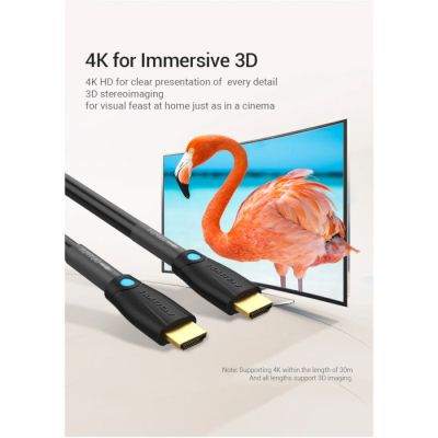   HDMI to HDMI 8.0m V2.0 Engineering 4K 60Hz 18Gbps HD 7.1 PVC Black Vention (AAMBK) -  8