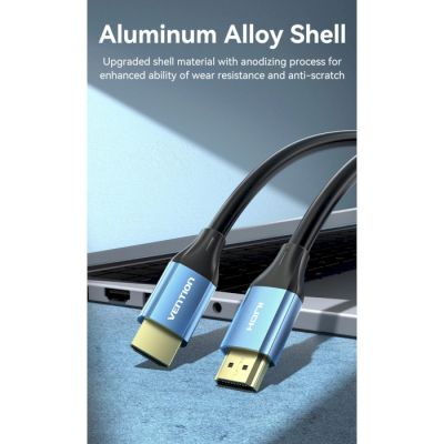   HDMI to HDMI 10.0m V2.0 4K 60Hz Aluminum Alloy Blue Vention (ALHSL) -  6