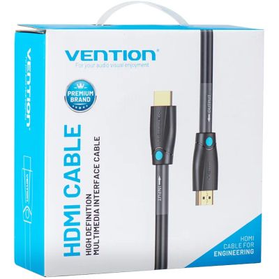   HDMI to HDMI 10.0m V2.0 Engineering 4K 60Hz 18Gbps HD 7.1 PVC Black Vention (AAMBL) -  2