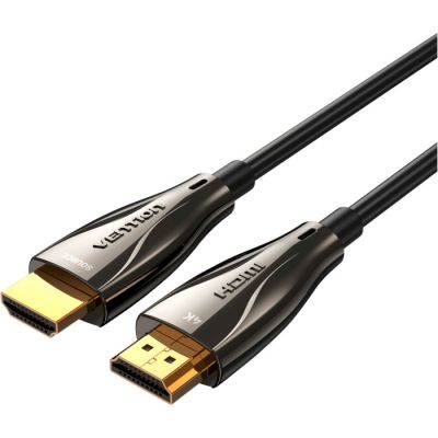   HDMI to HDMI 30.0m V2.0 Optical 4K 60Hz 18Gbps Dolby 7.1 PVC Black Zinc Alloy Vention (ALABT) -  1