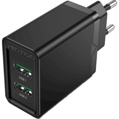   Vention 2xUSB 36W (2xUSB-A) QC3.0 black (FBAB0-EU) -  1