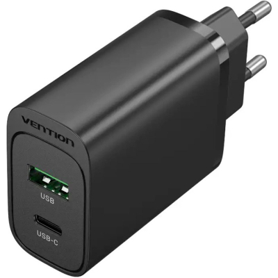   Vention 2xUSB 38W (USB-C+USB-A) PD+QC3.0 black (FBIB0-EU) -  1