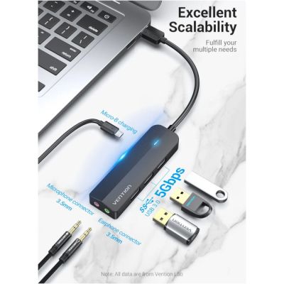  Vention USB 3.0 to 3USB 3.0/2TRS Audio/USB Micro 1.0m (CHIBF) -  9