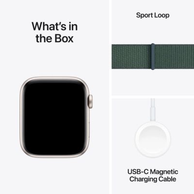 - Apple Watch SE 2024 GPS 44mm Starlight Aluminium Case with Lake Green Sport Loop (MXEW3QH/A) -  7