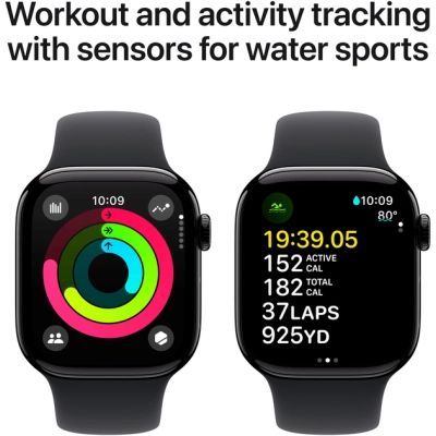 - Apple Watch Series 10 GPS 42mm Jet Black Aluminium Case with Black Sport Band - S/M (MWWE3QH/A) -  4