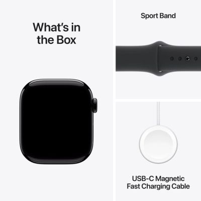 - Apple Watch Series 10 GPS 42mm Jet Black Aluminium Case with Black Sport Band - S/M (MWWE3QH/A) -  9