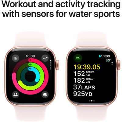 - Apple Watch Series 10 GPS 42mm Rose Gold Aluminium Case with Light Blush Sport Band - S/M (MWWH3QH/A) -  4