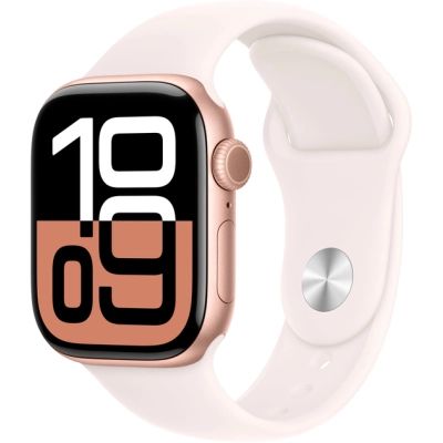 - Apple Watch Series 10 GPS 42mm Rose Gold Aluminium Case with Light Blush Sport Band - S/M (MWWH3QH/A) -  1