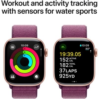 - Apple Watch Series 10 GPS 42mm Rose Gold Aluminium Case with Plum Sport Loop (MWWK3QH/A) -  4