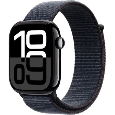 - Apple Watch Series 10 GPS 46mm Jet Black Aluminium Case with Ink Sport Loop (MWWR3QH/A) -  1