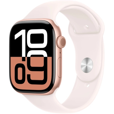 - Apple Watch Series 10 GPS 46mm Rose Gold Aluminium Case with Light Blush Sport Band - S/M (MWWT3QH/A) -  1