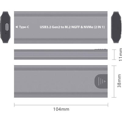   Dynamode M.2 SSD NVMe/SATA combo - USB3.2 GEN2 Type-C (DM-CAD-SSD09) -  5