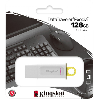 USB   Kingston 128GB DataTraveler Exodia White USB 3.2 Gen 1 (KC-U2G128-5R) -  3