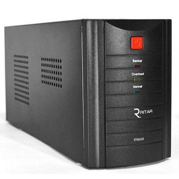  Ritar RTM500 (300W) Standby-L, LED, AVR, 4st, 2xSCHUKO socket, 1x12V4.5Ah, metal Case (26085140) -  1