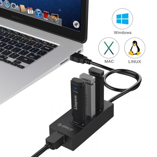  USB3.0 Orico (CA912742) HR01-U3-V1-BK-BP Black 3USB3.0 + RJ45 -  5