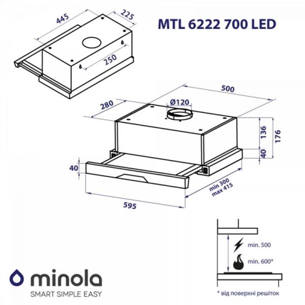  Minola MTL 6222 WH 700 LED -  9