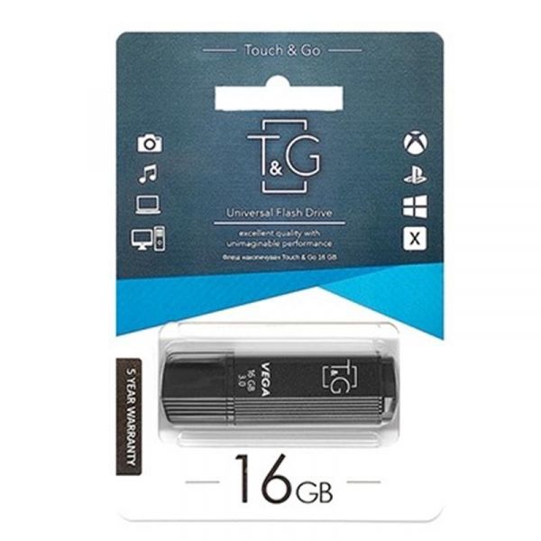 USB Flash Drive 16Gb T&G 121 Vega series Black (TG121-16GBBK) -  1