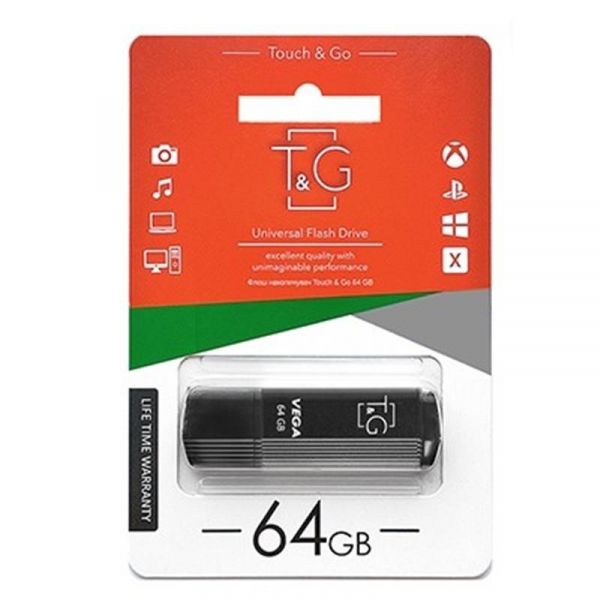 USB Flash Drive 64Gb T&G 121 Vega series Black (TG121-64GBBK) -  1