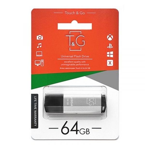 USB Flash Drive 64Gb T&G 121 Vega series Silver (TG121-64GBSL) -  1