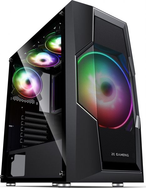  2E Gaming TURBO (G2057B), Black,  , Mid Tower,  ATX / Micro ATX / mini-ITX, 1x200 ARGB Fan / 3x120 ARGB Fan,      (2E-G2057B) -  1