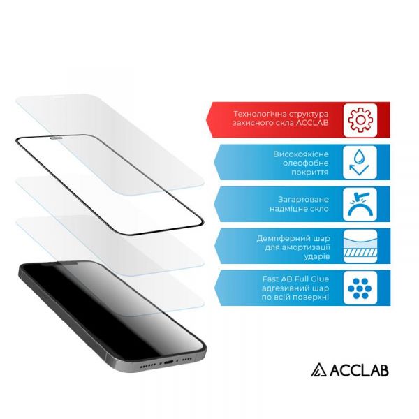   ACCLAB Full Glue  Apple iPhone 13 Mini Black (1283126515415) -  3