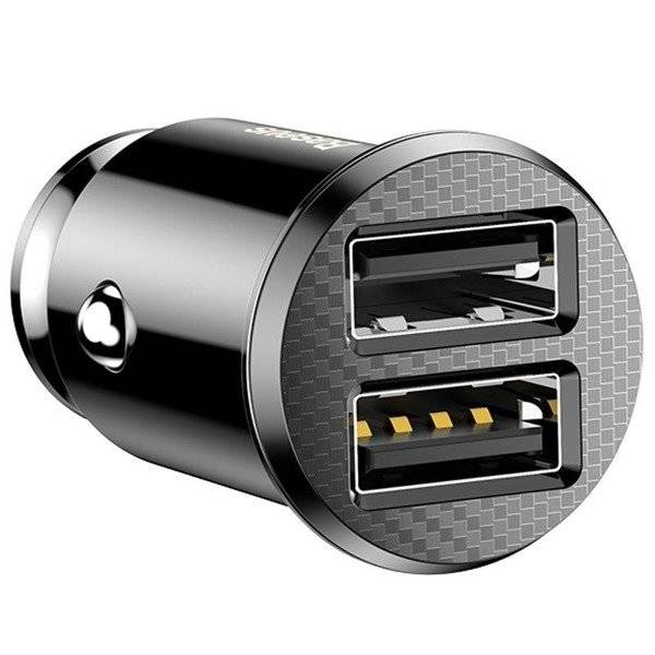    Baseus Grain Car Charger 3.1A Black, CCALL-ML01 -  1