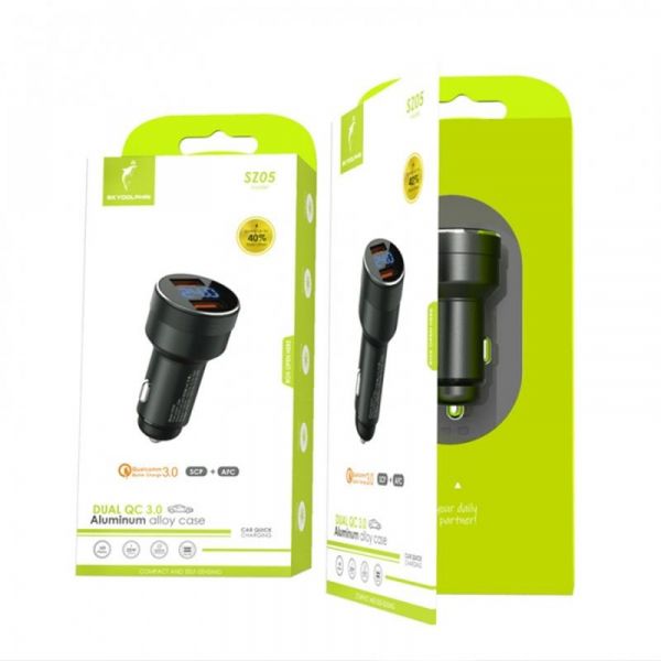    SkyDolphin SZ05 Aluminium Double QC3.0 (2USB, 3.1A) Black (AZP-000084) -  5