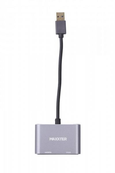 - Maxxter USB - HDMI+VGA, (M/F), Grey (V-AM-HDMI-VGA) -  3