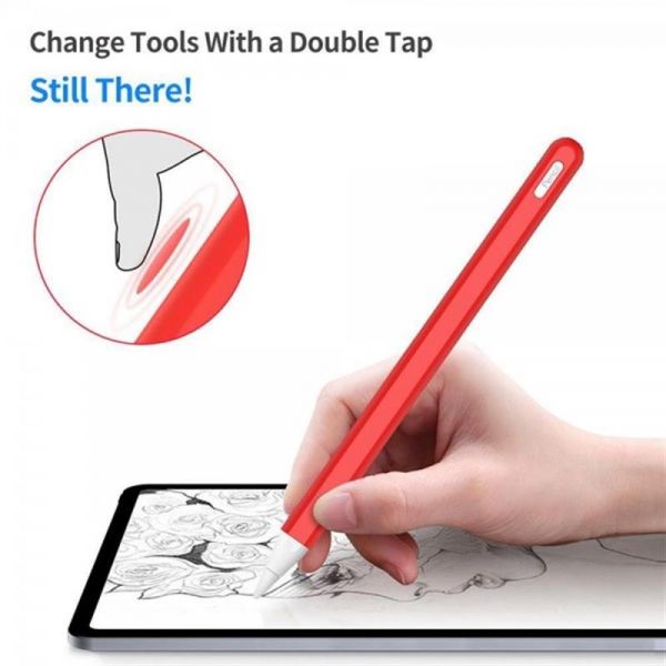  Goojodoq Button Magnetic TPU   Apple Pencil 2 Red (1005001784825742R) -  5