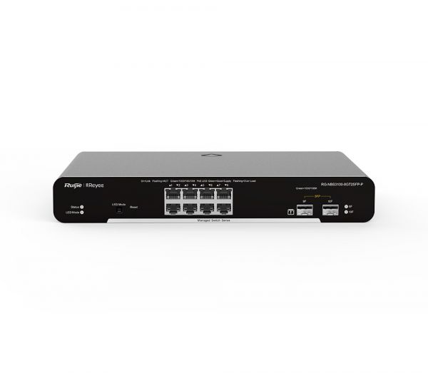  Ruijie Reyee RG-NBS3100-8GT2SFP-P (8xGE PoE+, 2xSFP, max PoE 125W, Desktop Steel Case, Ruijie Cloud, L2) -  1